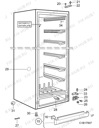 Взрыв-схема холодильника Electrolux EU7597CX - Схема узла C10 Cabinet